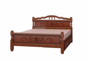 Кровать из массива Карина-5 с 2 ящиками Орех (БМ) в Ивделе - ivdel.mebel-e96.ru