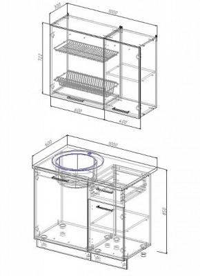 Кухонный гарнитур Лофт 1000 в Ивделе - ivdel.mebel-e96.ru