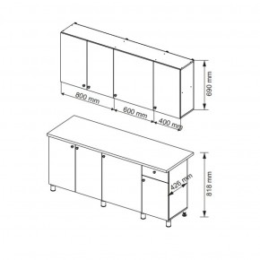 Кухонный гарнитур POINT 1800 мм (Гор) в Ивделе - ivdel.mebel-e96.ru