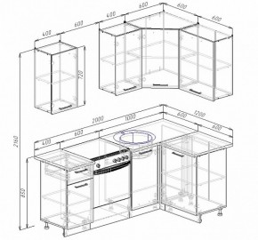 Кухонный гарнитур угловой Графика 2000х1200 мм, МДФ в Ивделе - ivdel.mebel-e96.ru