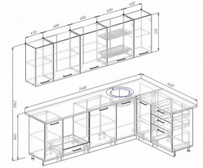 Кухонный гарнитур угловой Графика 2600х1600 мм МДФ в Ивделе - ivdel.mebel-e96.ru