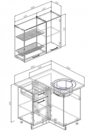 Кухонный гарнитур угловой Прима 1000*1000 в Ивделе - ivdel.mebel-e96.ru