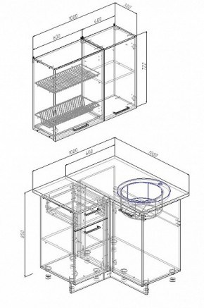 Кухонный гарнитур угловой Сатин 1000*1000 в Ивделе - ivdel.mebel-e96.ru