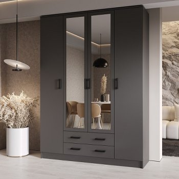 Шкаф Квадро 1600 мм Графит (Эра) в Ивделе - ivdel.mebel-e96.ru