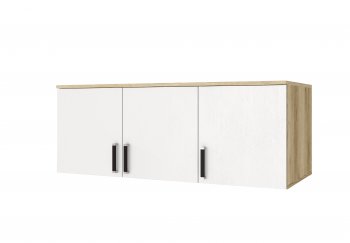 Шкаф Лагуна с антресолью с зеркалом делано/белый (Текс) в Ивделе - ivdel.mebel-e96.ru