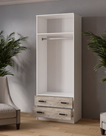 Шкаф 800 мм Лагуна с антресолью дуб юкон (Текс) в Ивделе - ivdel.mebel-e96.ru