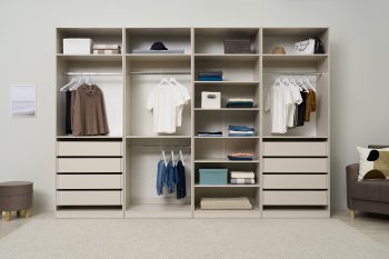 Гардеробная/шкаф 3200 мм Ларго №2 открытая Кашемир (Миф) в Ивделе - ivdel.mebel-e96.ru