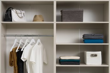 Гардеробная/шкаф 4000 мм Ларго №1 открытая Кашемир (Миф) в Ивделе - ivdel.mebel-e96.ru