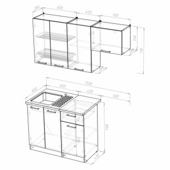 Кухонный гарнитур Лариса нормал 2 1500 мм (Герда) в Ивделе - ivdel.mebel-e96.ru