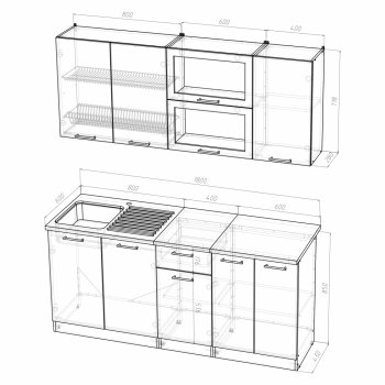 Кухонный гарнитур Лариса макси 3 1800 мм (Герда) в Ивделе - ivdel.mebel-e96.ru