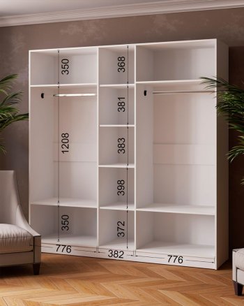 Шкаф 2000 мм Ларс с зеркалом белый (Микон) в Ивделе - ivdel.mebel-e96.ru