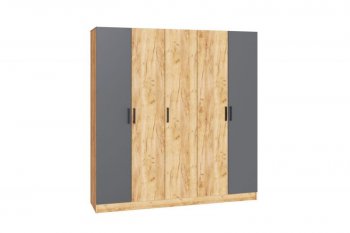 Шкаф 2000 мм Ларс без зеркал, крафт/графит (Микон) в Ивделе - ivdel.mebel-e96.ru