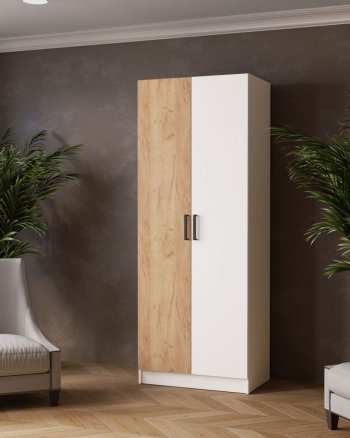 Шкаф 800 мм Ларс без зеркал Белый/Дуб крафт (Микон) в Ивделе - ivdel.mebel-e96.ru