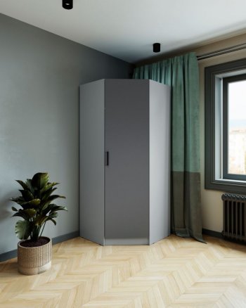 Шкаф угловой Ларс (угол скос), Серый камень/графит (Микон) в Ивделе - ivdel.mebel-e96.ru