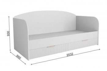 Кровать Лавис ДКД 2000.1 с ящиками белый софт (ДСВ) в Ивделе - ivdel.mebel-e96.ru