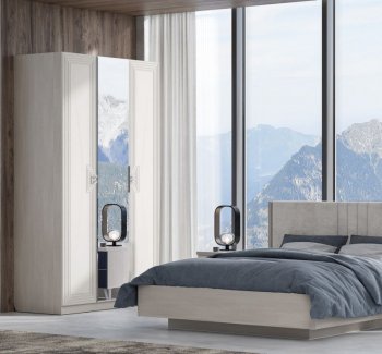 Шкаф распашной 1400 мм Лежер ШК-3103 холст белый (СанТан) в Ивделе - ivdel.mebel-e96.ru