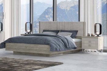 Кровать 1600 мм Лежер КР-311-16-16 дуб серый/велюр Missoni 18 (Сантан) в Ивделе - ivdel.mebel-e96.ru