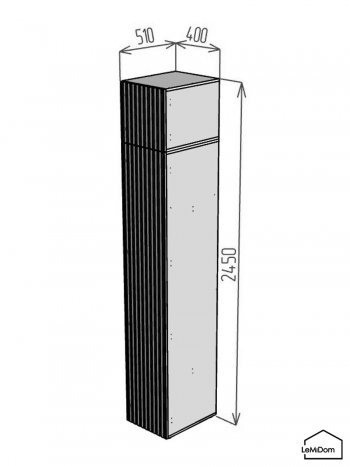 Шкаф с антресолью 400 мм Linnea MHR-1A-2 2450х400х510 (ДВ-М 11.1.25) в Ивделе - ivdel.mebel-e96.ru