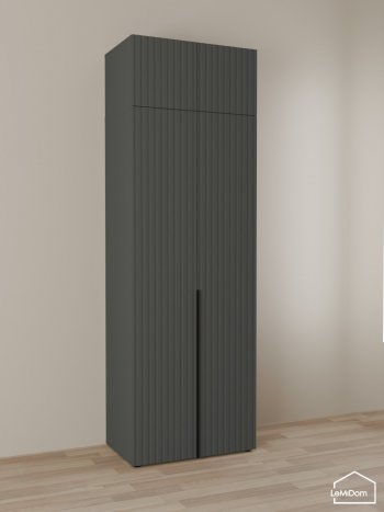 Шкаф с антресолью 800 мм Linnea MHR-2A-2 2450х800х510 (Графит-М 11.1.25) в Ивделе - ivdel.mebel-e96.ru