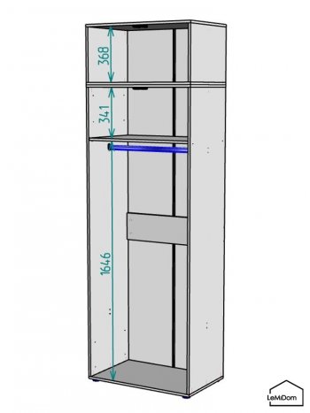 Шкаф с антресолью 800 мм Linnea MHR-2A-1 2450х800х510 (Графит-М 11.1.25) в Ивделе - ivdel.mebel-e96.ru