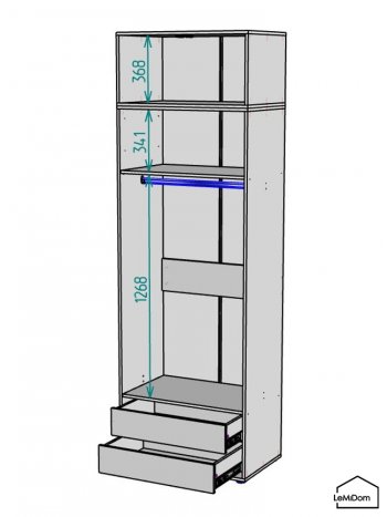 Шкаф с антресолью 800 мм Linnea MHR-2A-3 2450х800х510 (ДВ-М 11.1.25) в Ивделе - ivdel.mebel-e96.ru
