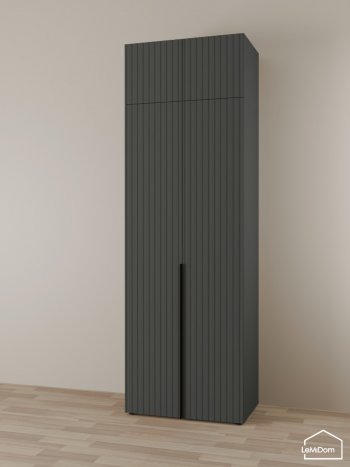 Шкаф с антресолью 800 мм Linnea MHR-2A-3 2450х800х510 (Графит-М 11.1.25) в Ивделе - ivdel.mebel-e96.ru