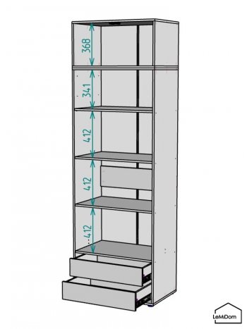 Шкаф с антресолью 800 мм Linnea MHR-2A-4 2450х800х510 (ДВ-М 11.1.25) в Ивделе - ivdel.mebel-e96.ru