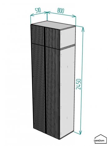 Шкаф с антресолью 800 мм Linnea MHR-2A-4 2450х800х510 (Белый-М 11.1.2) в Ивделе - ivdel.mebel-e96.ru