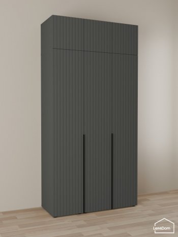 Шкаф с антресолью 1200 мм Linnea MHR-3A-1 2450х1200х510 (Графит-М 11.1.25) в Ивделе - ivdel.mebel-e96.ru