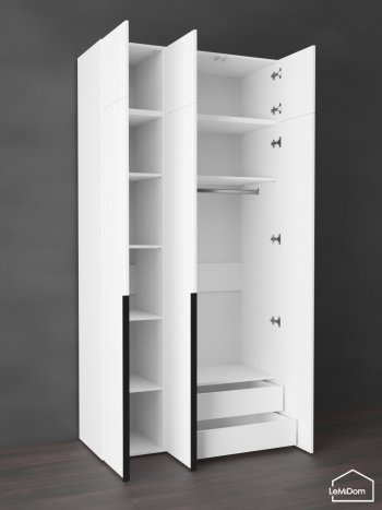 Шкаф с антресолью 1200 мм Linnea MHR-3A-2 2450х1200х510 (Белый-М 11.1.2) в Ивделе - ivdel.mebel-e96.ru