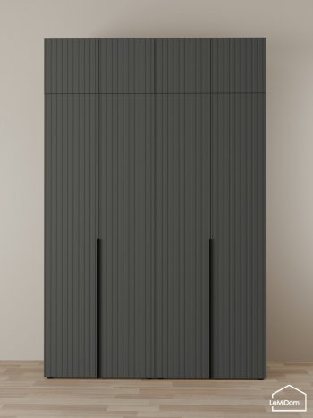 Шкаф с антресолью 1600 мм Linnea MHR-4A-1 2450х1600х510 (Графит-М 11.1.25) в Ивделе - ivdel.mebel-e96.ru