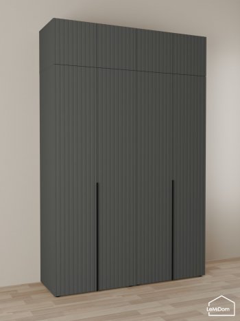 Шкаф с антресолью 1600 мм Linnea MHR-4A-1 2450х1600х510 (Графит-М 11.1.25) в Ивделе - ivdel.mebel-e96.ru