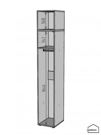 Шкаф с антресолью 400 мм Linnea MHR-1A-1 2450х400х510 (Белый-М 11.1.1) в Ивделе - ivdel.mebel-e96.ru