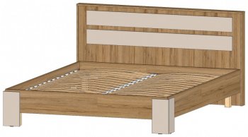 Кровать двуспальная Ленора вотан/Кашемир (Лин) в Ивделе - ivdel.mebel-e96.ru