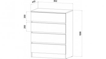 Комод 4 ящика Ленора вотан/Кашемир (Лин) в Ивделе - ivdel.mebel-e96.ru