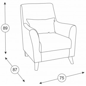 Либерти кресло, ткань ТК 233, ШхГхВ 75х87х89 см. в Ивделе - ivdel.mebel-e96.ru