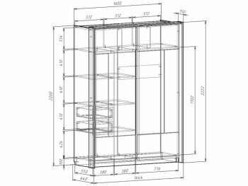 Шкаф-купе 1600 мм Либерти (Росток) в Ивделе - ivdel.mebel-e96.ru