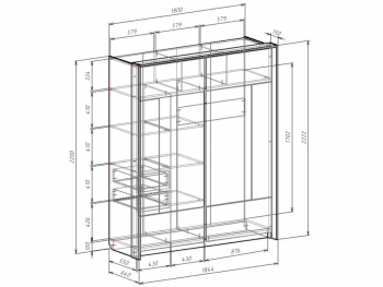 Шкаф-купе 1800 мм Либерти (Росток) в Ивделе - ivdel.mebel-e96.ru