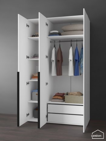 Шкаф Linnea MHR-3-2 2050х1200х510 (Белый-М 11.1.2) в Ивделе - ivdel.mebel-e96.ru