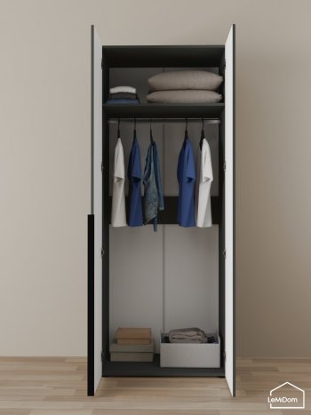 Шкаф Linnea MHR-2 2050х800х510 (Графит-М 11.1.25) в Ивделе - ivdel.mebel-e96.ru