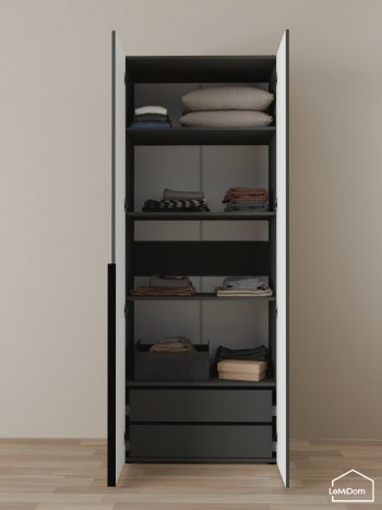 Шкаф Linnea MHR-2-3 2050х800х510 (Графит-М 11.1.25) в Ивделе - ivdel.mebel-e96.ru