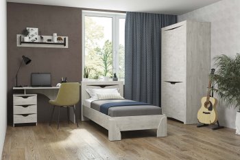 Набор детской мебели Лючия бетон, модульный (Олмеко) в Ивделе - ivdel.mebel-e96.ru