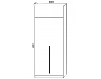 Шкаф распашной 1000 мм М6-2.4 Б+Б 100 + антресоль (М6) в Ивделе - ivdel.mebel-e96.ru