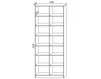 Шкаф распашной 1000 мм М6-2.4 Б+Б 100 + антресоль (М6) в Ивделе - ivdel.mebel-e96.ru