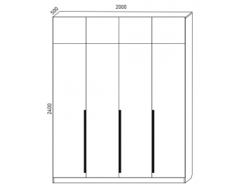 Шкаф распашной 2000 мм  М6-4.1.1 П+П+П+П 200 + антресоль (М6) в Ивделе - ivdel.mebel-e96.ru