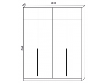 Шкаф распашной 2000 мм М6-4.1 П+П+П 200 + антресоль (М6) в Ивделе - ivdel.mebel-e96.ru