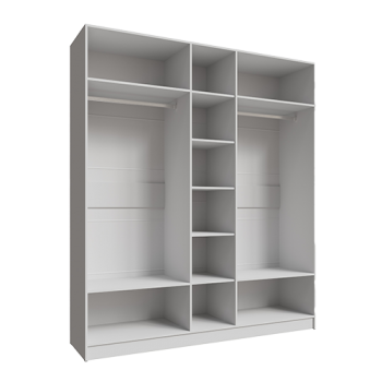 Шкаф Мадрид 2000 мм с зеркалом, белый (Текс) в Ивделе - ivdel.mebel-e96.ru