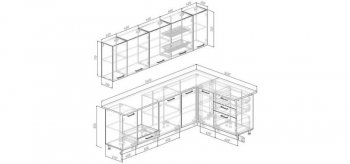 Кухонный гарнитур угловой Меренга МДФ 2600*1600 мм Sanvut в Ивделе - ivdel.mebel-e96.ru