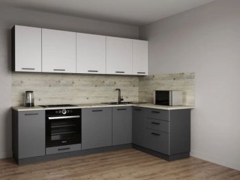 Кухонный гарнитур угловой Меренга МДФ 2600*1600 мм Sanvut в Ивделе - ivdel.mebel-e96.ru
