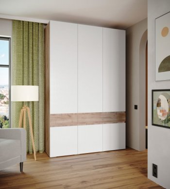 Шкаф 1500 мм Мерида крафт табачный/белый (Микон) в Ивделе - ivdel.mebel-e96.ru